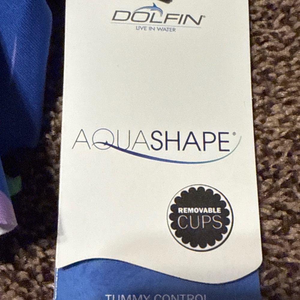 NWT Dolfin Aquashape Removeable Cups Tummy Control Blue Eden Size 6 Swimsuit - Picture 5 of 8